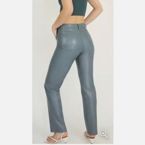 Aritzia Wilfred Melina Marbled Grey Faux Leather Crop Pants - Picture 15 of 15